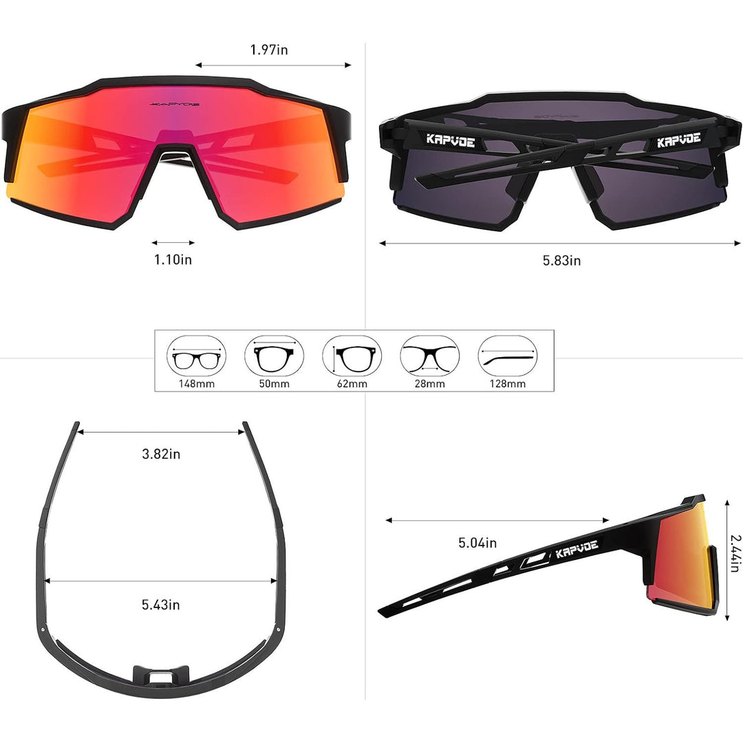 Polarized Cycling Glasses with 4 Interchangeable Lenses