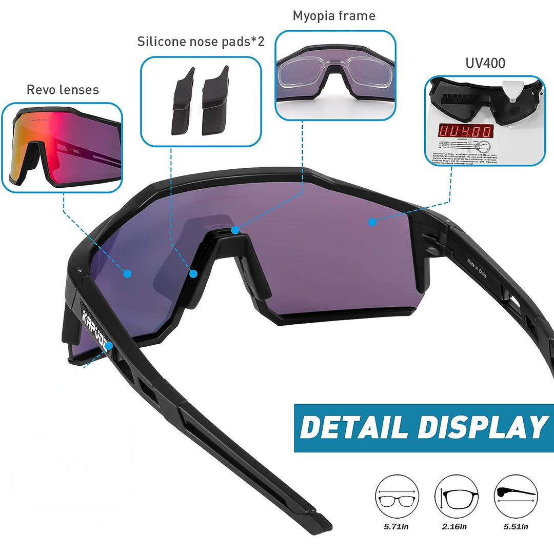 Polarized Cycling Glasses with 4 Interchangeable Lenses
