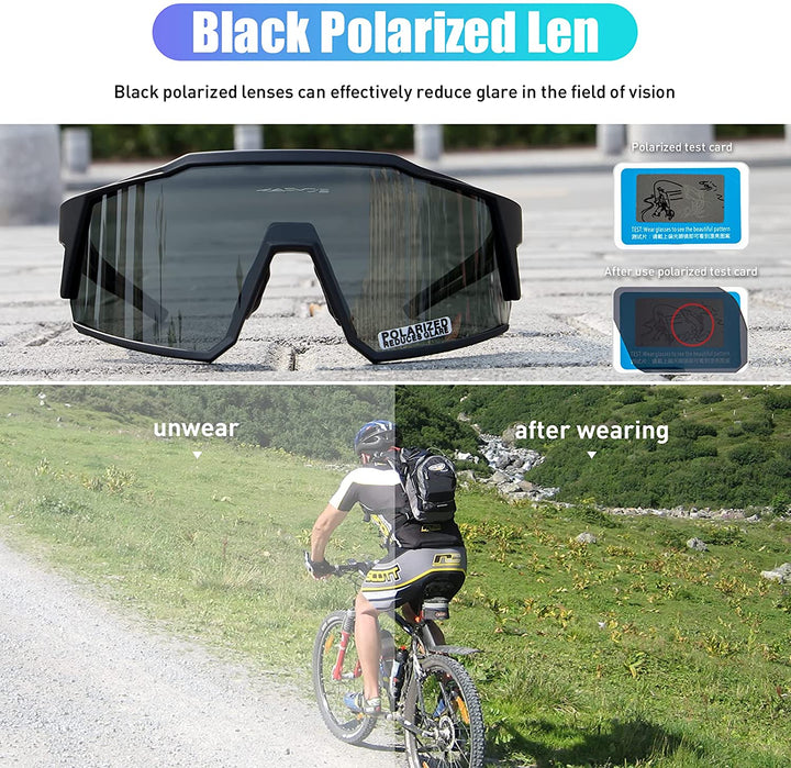 Polarized Cycling Glasses with 4 Interchangeable Lenses